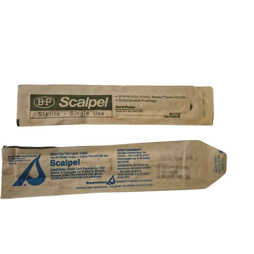Scalpels Bard Parker#15 &Seamiess#10 with handle stainlesssteel sealed brand new